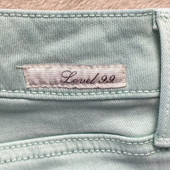Anthropologie Level 99 Jeans Women 27 Mint Lily Roll Up Crop Mid Rise Distressed - Picture 12 of 14